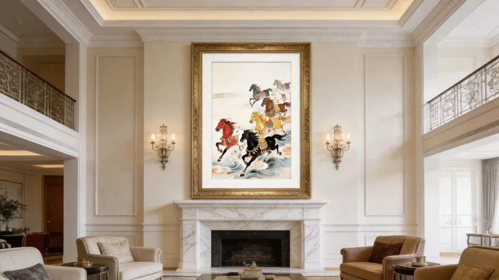 Traditional Chinese Eight Horses painting for office Feng Shui